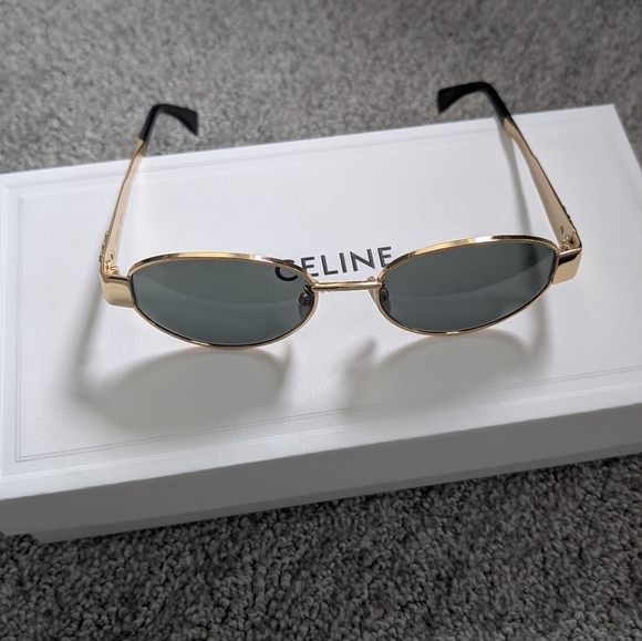 TRIOMPHE METAL 01 SUNGLASSES IN METALGOLD / GREEN - Picture 3 of 12